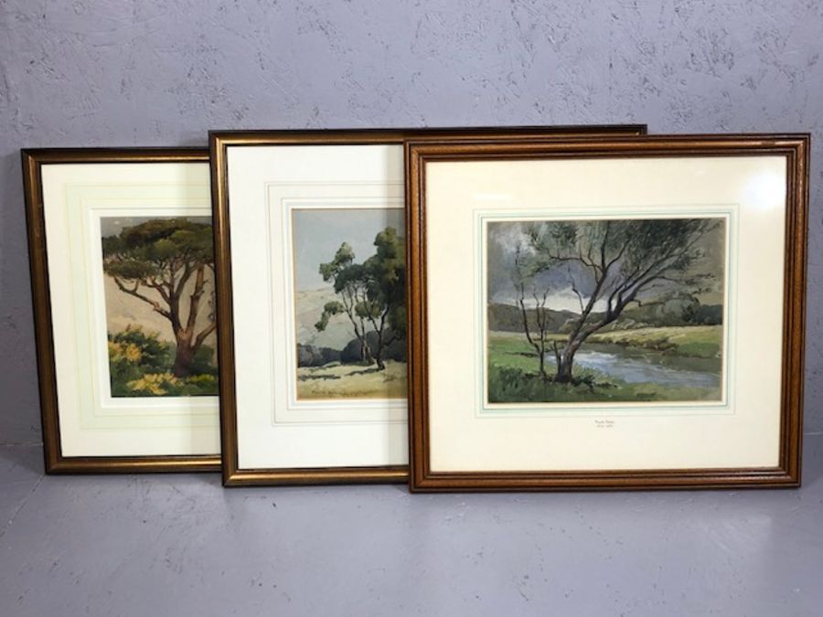 FRANK BAKER (1873-1941), three framed watercolours of landscapes, signed and inscribed, the