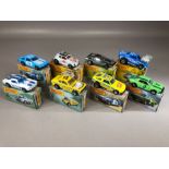 Nine boxed Matchbox diecast model vehicles:15 Hi Ho Silver, 26 Cosmic Blues, 23 G.T. 350, 25