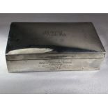 Silver hallmarked cigarette box with engravings hallmarked for Chester by maker James Deakin &