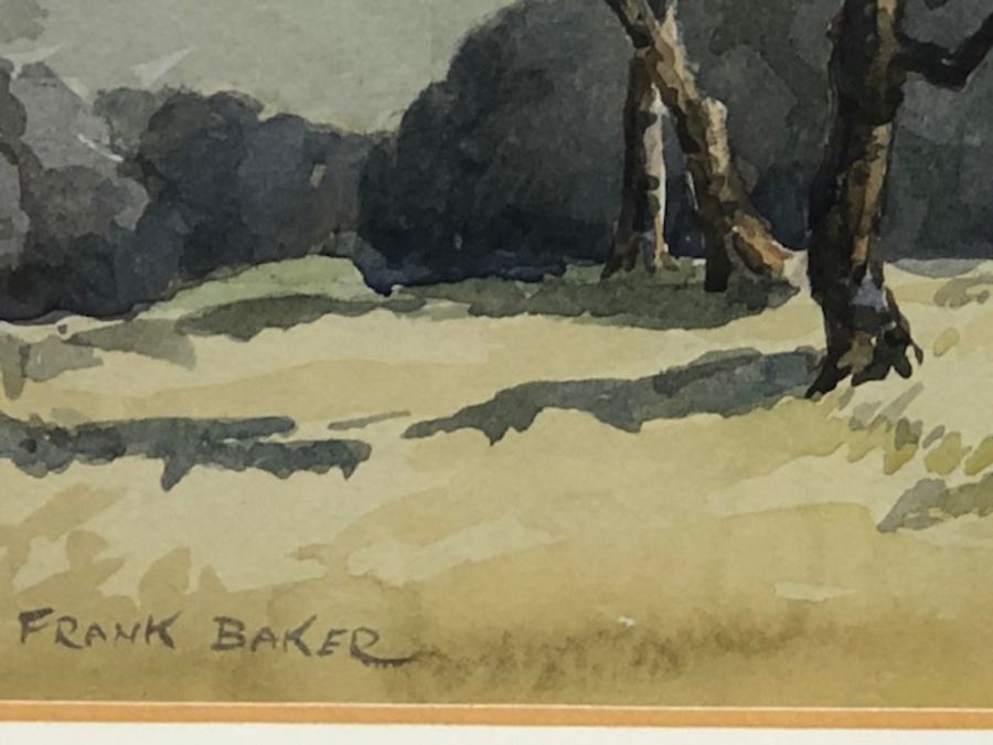 FRANK BAKER (1873-1941), three framed watercolours of landscapes, signed and inscribed, the - Image 7 of 10
