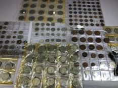 Large collection of coins to include Crowns, Cartwheel pennies etc