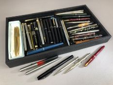 Large collection of fountain pens, ball pens and propelling pencils, to include Osmirod, Platinum,