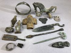 Collection of artefacts, some possibly metal detecting finds, of varying ages, some Celtic,