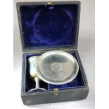 Victorian Silver three piece cased and fully hallmarked travelling communion set, comprising