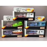 Five boxed Diecast Mukpo 'Holiday' vehicles