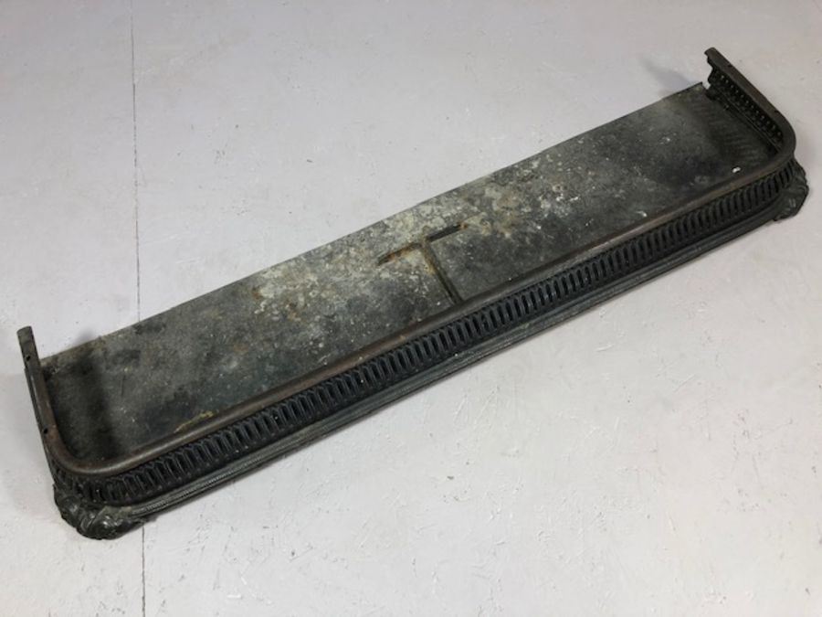 Pierced metal fire surround, approx 113cm x 27cm - Image 2 of 4