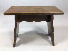 Small vintage wooden stool, approx 51cm x 22cm x 44cm tall