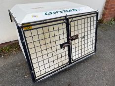 Lintran pet transit box, dual section, approx 94cm x 87cm x 70cm