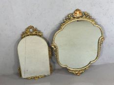 Two gilt framed mirrors, the largest approx 80cm x 55cm