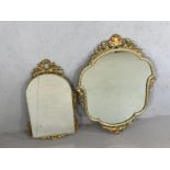 Two gilt framed mirrors, the largest approx 80cm x 55cm