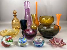 Collection of Art glass to include Whitefriars