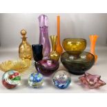 Collection of Art glass to include Whitefriars