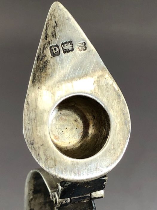 Victorian Silver and glass hallmarked hinged lidded whiskey noggin or small claret jug London 1899 - Image 5 of 7