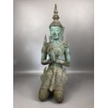 Decorative Cambodian deity / praying figure, approx 56cm in height
