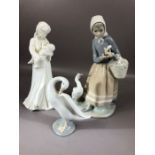 Royal Worcester figure Sweet Dreams and two Lladro figurines