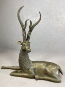 Large bronze figure of an antelope or gazelle, approx 89cm in height