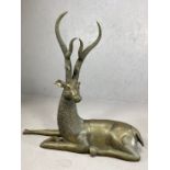 Large bronze figure of an antelope or gazelle, approx 89cm in height