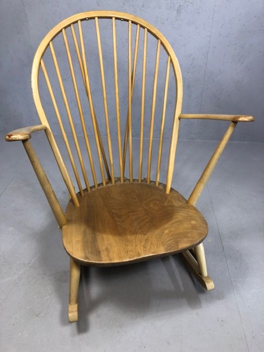 Ercol 'Grandfather' rocking chair in Beech and Elm