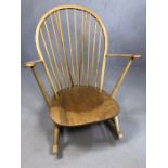Ercol 'Grandfather' rocking chair in Beech and Elm