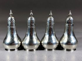 Set of four hallmarked silver condiments each approx 7cm tall and by Atkin Brothers approx 80g