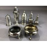 Hallmarked silver items to include Silver salts and a cruets (7)