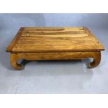 Solid wood coffee table approx 120cm x 70cm x 41cm tall