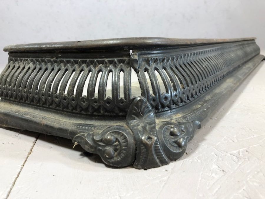 Pierced metal fire surround, approx 113cm x 27cm - Image 4 of 4