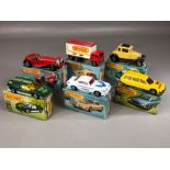 Six boxed Matchbox diecast model vehicles: 12 Citroen GX, 16 Pontiac, Superfast 42 Mercedes
