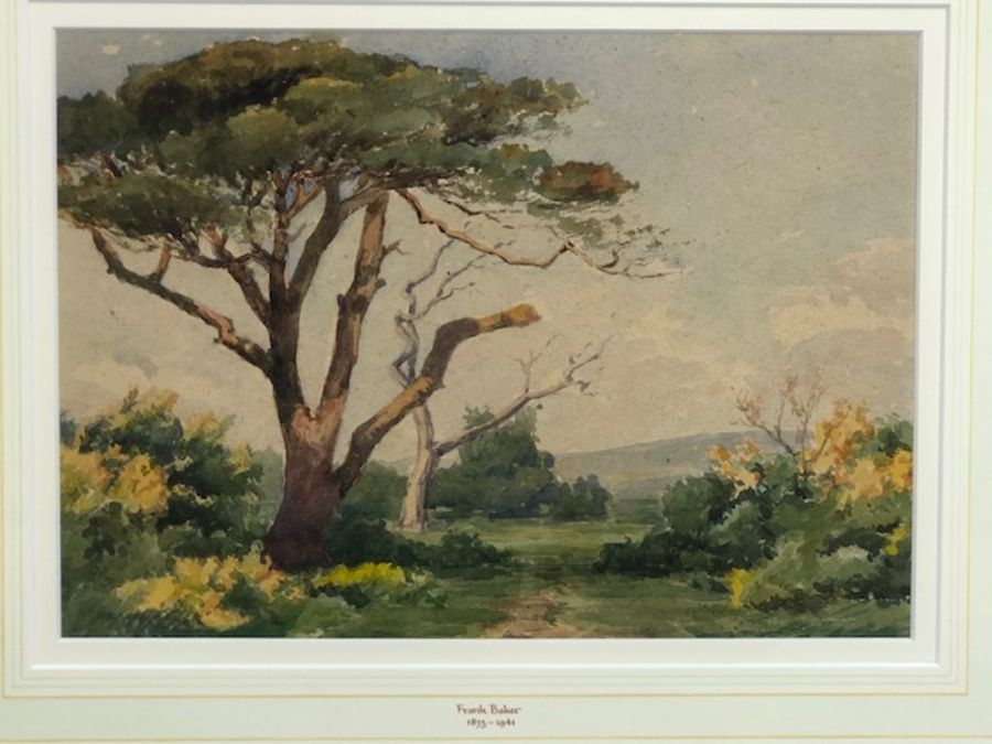 FRANK BAKER (1873-1941), three framed watercolours of landscapes, signed and inscribed, the - Image 8 of 10