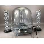 Contemporary Harman Kardon Soundsticks II - three piece plug and play speaker system comprising