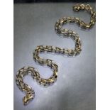 9ct Gold oval linked necklace approx 74cm in length & 8.8g