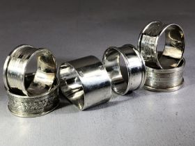 Collection of six Hallmarked Silver napkin rings (approx 96g)