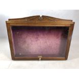 Large Glass fronted Trophy cabinet approx 92 x 69 x 15 with velvet lining