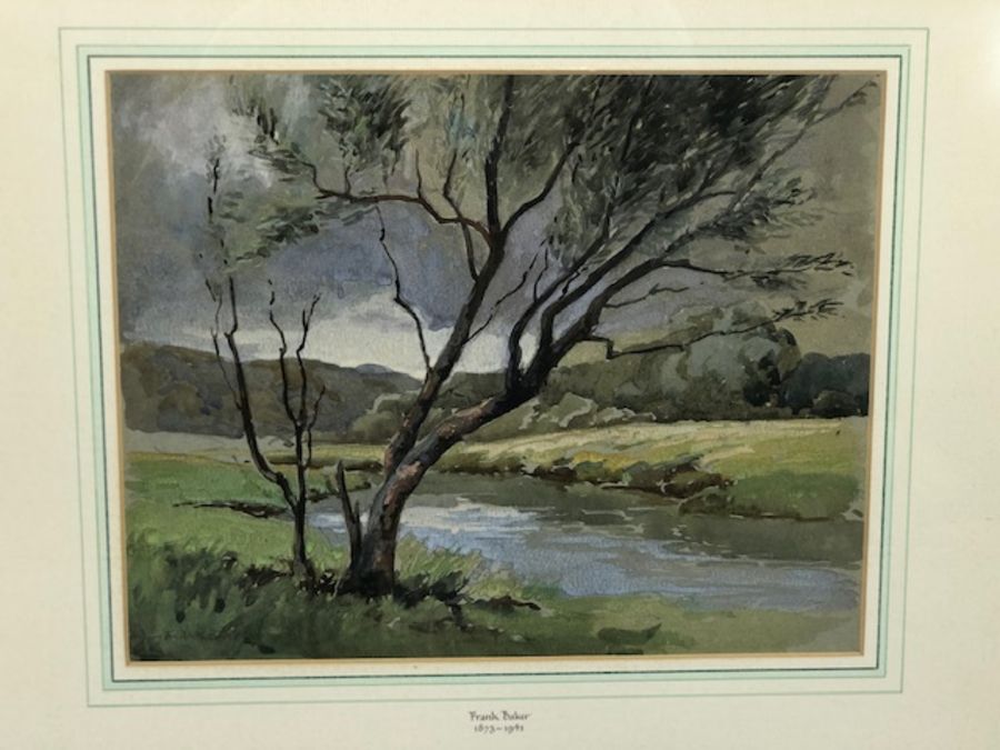 FRANK BAKER (1873-1941), three framed watercolours of landscapes, signed and inscribed, the - Image 2 of 10