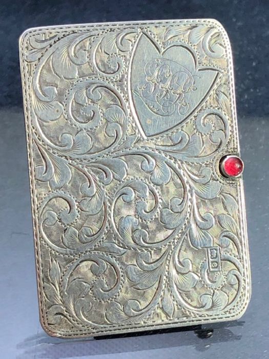 Sterling silver stamp case and a Hallmarked sliding stamp case Birmingham 1904 by AH Rosenberg Bros - Bild 2 aus 9