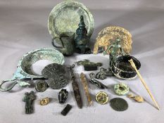 Collection of artefacts, some metal detecting finds, many possibly Roman, to include Zoomorphic