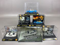 Collection of cased 007 James Bond Die-cast car models, produced by Shell along with a Fabbri