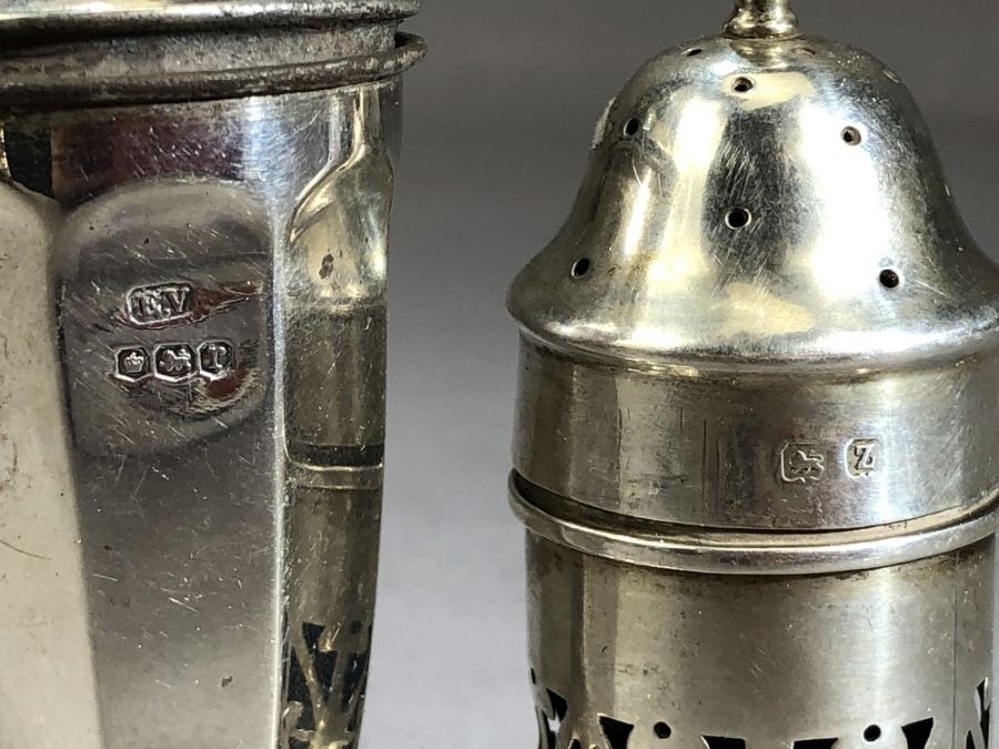 Hallmarked silver items to include Silver salts and a cruets (7) - Image 3 of 8