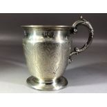Victorian Silver hallmarked London engraved christening cup dated 1848 and by maker Edward, John &