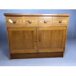 Pine kitchen sideboard with four drawers and cupboards under, approx 120cm x 50cm x 95cm tall