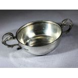 Silver marked Sterling twin handled Porringer approx 7.5cm in diameter and 65g