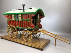 Handmade model of a Gypsy Caravan, approx 37cm x 20cm x 28cm