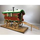 Handmade model of a Gypsy Caravan, approx 37cm x 20cm x 28cm