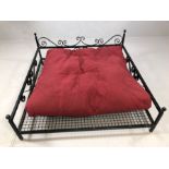 Large wrought iron dog's bed, individually made in blacksmith's forge, approx 105cm x 105cm, with