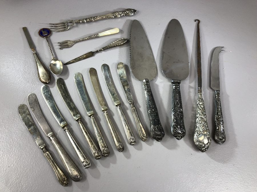 Collection of Flatware all with silver handles