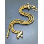 9ct Gold three strand rope bracelet with snake clasp (A/F one rope section detached) for repair,