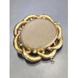 Victorian Gold coloured mourning brooch