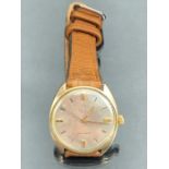 Vintage Omega Seamaster wristwatch Silver Dial & Gold hands on leather strap A/F (not seen working)