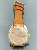 Vintage Omega Seamaster wristwatch Silver Dial & Gold hands on leather strap A/F (not seen working)