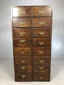 Antique tall boy / chest of drawers consisting of sixteen drawers, four with locks (no keys), all